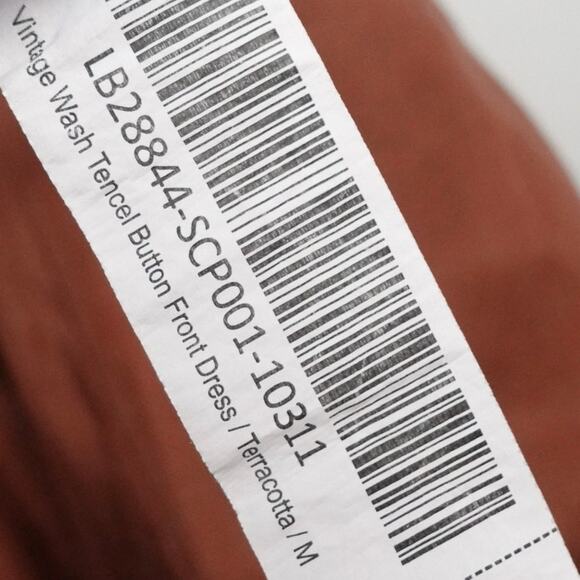 New Quince Womens Medium Vintage Wash Tencel Button Front Dress Terracotta 3856Y - Picture 9 of 10